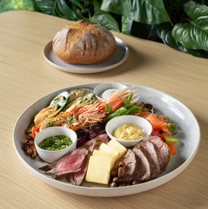 Sustainable meat and seafood platter Sustainable meat and seafood platter