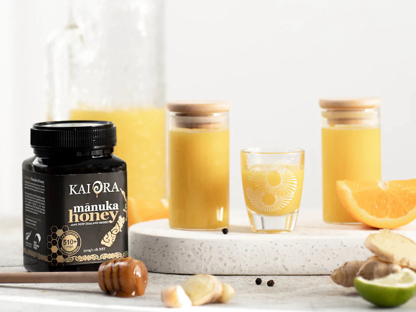 Manuka honey ginger shots