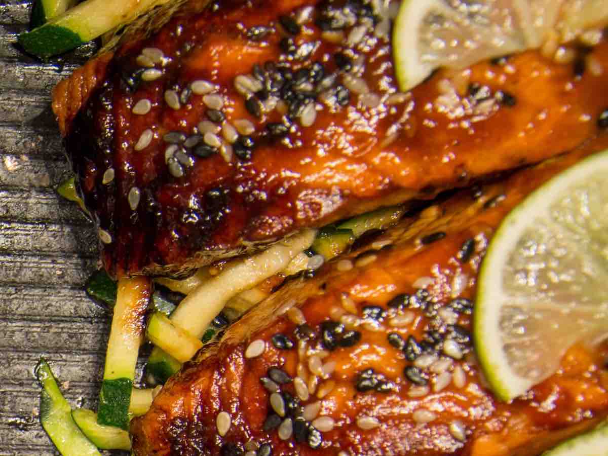 Teriyaki freshwater king salmon