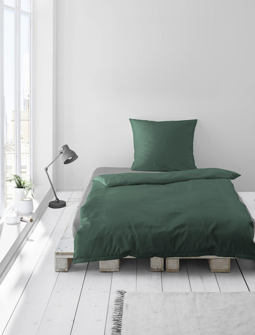 Flannel Duvet Cover Set LAGO *pine green*
