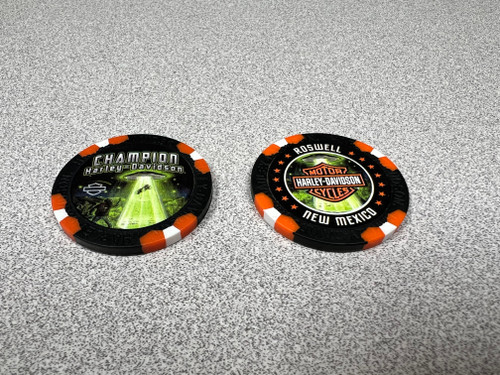 Black & Orange UFO Poker Chip