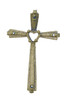 1" Cross with Heart Stone