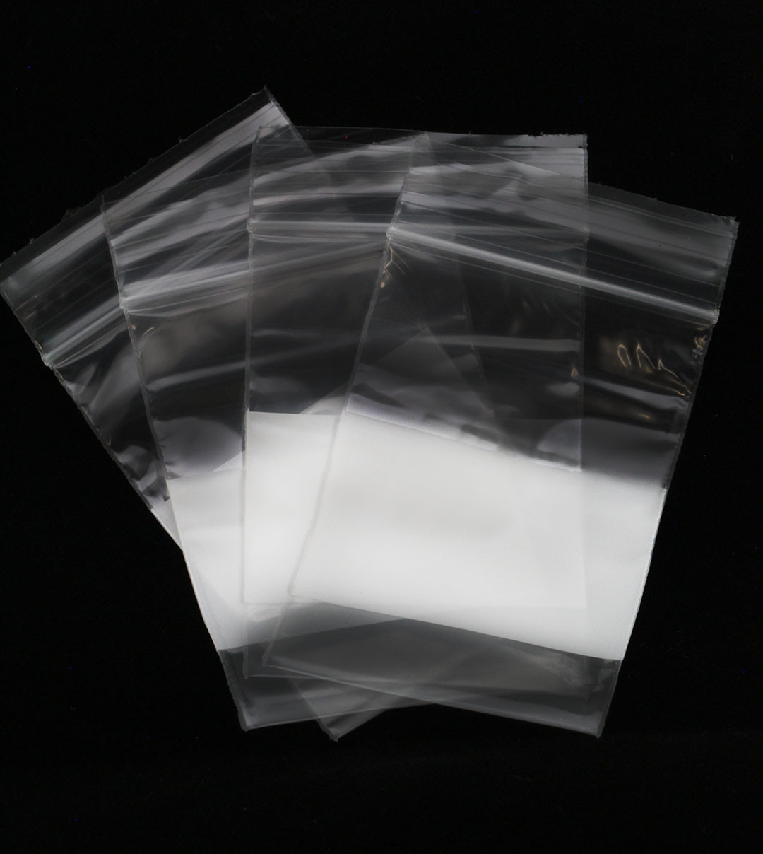 3" x 4" Plastic Zipper Bag White Block 100 Pcs