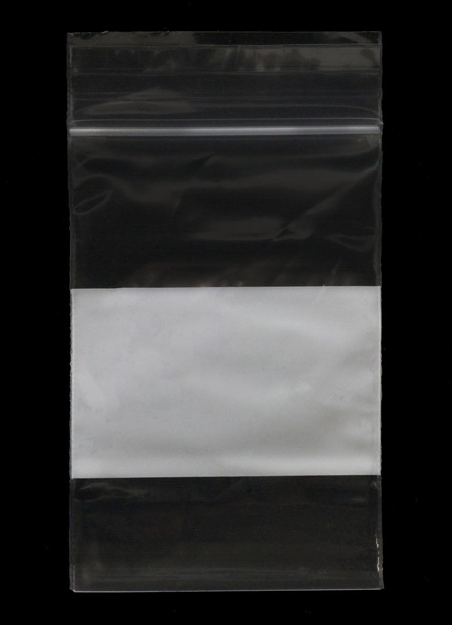 3" x 4" Plastic Zipper Bag White Block 100 Pcs