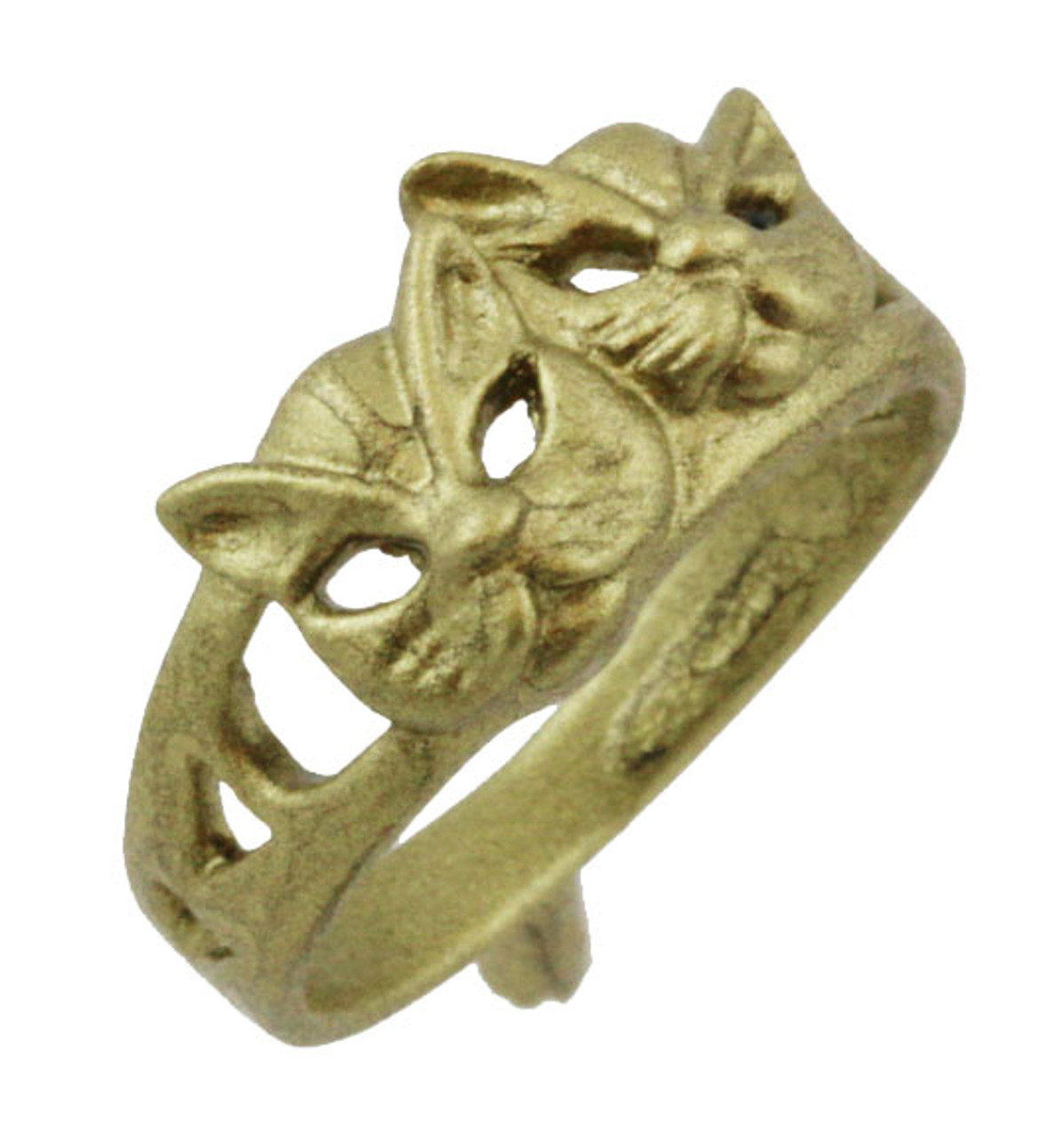 Two Cat Face Ring