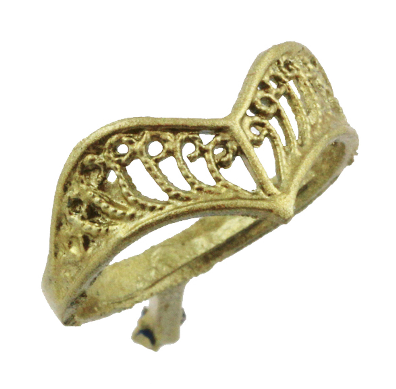 3/8" V Shape Filigree Ring