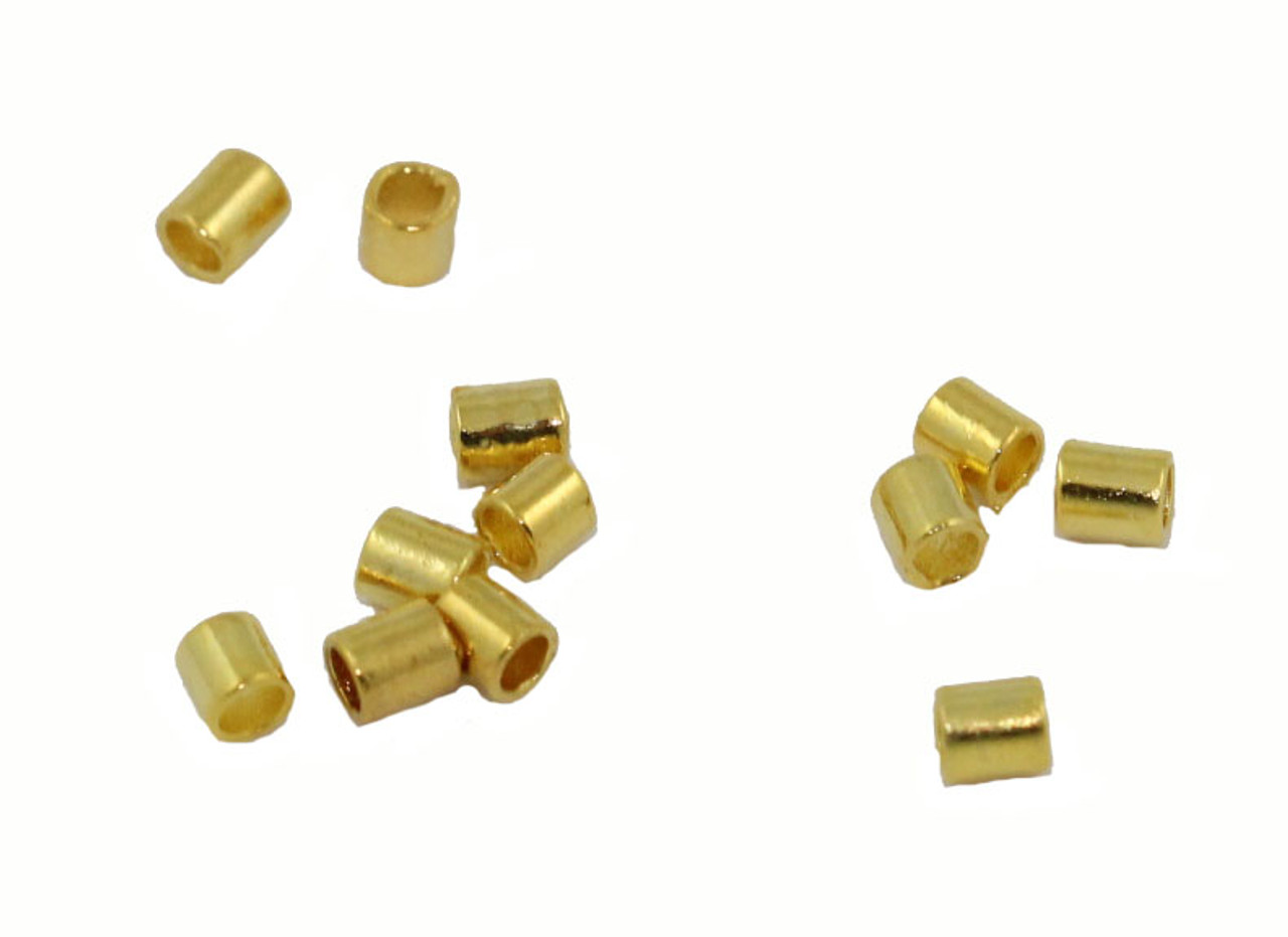 Gold Plated Crimps 2 x 2 1/8 Oz (~200 Crimps)