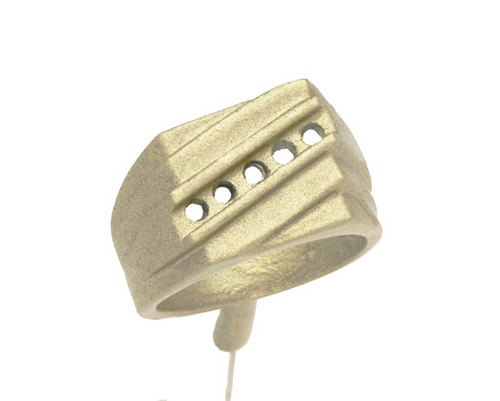 Slant Channel Ring with Stone setting 