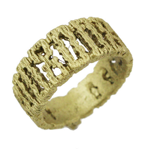 Wood Bars Nugget Ring