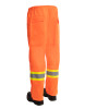 Orange Forcefield Hi Vis Safety Tricot Traffic Pants with Vented Legs and Elastic Waist back | Safetyapparel.ca