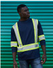 Navy Hi-Vis CSA Crew Neck Long Sleeve Tee | Safetyapparel.ca