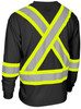 Black Hi-Vis CSA Crew Neck Long Sleeve Tee - back | Safetyapparel.ca