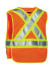 Orange Forcefield 5-Point Tear-away Hi Vis Mesh Traffic Safety Vest Back - One-Size
