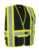 Black Forcefield 5-Point Tear-away Hi Vis Mesh Traffic Safety Vest - One-Size