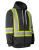 ForceField Deluxe Hi Vis Safety Hoodie with Segmented Reflective Tape and Detachable Hood | Black