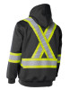 ForceField Deluxe Hi Vis Safety Hoodie with Segmented Reflective Tape and Detachable Hood | Black