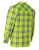 ForceField Hi Vis Lime Plaid Quilted Flannel Shirt Jacket with Front Zip | SafetyApparel.ca