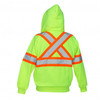 Lime Hi-Vis Full Zip Polyester Hooded - Back | Safetyapparel.ca