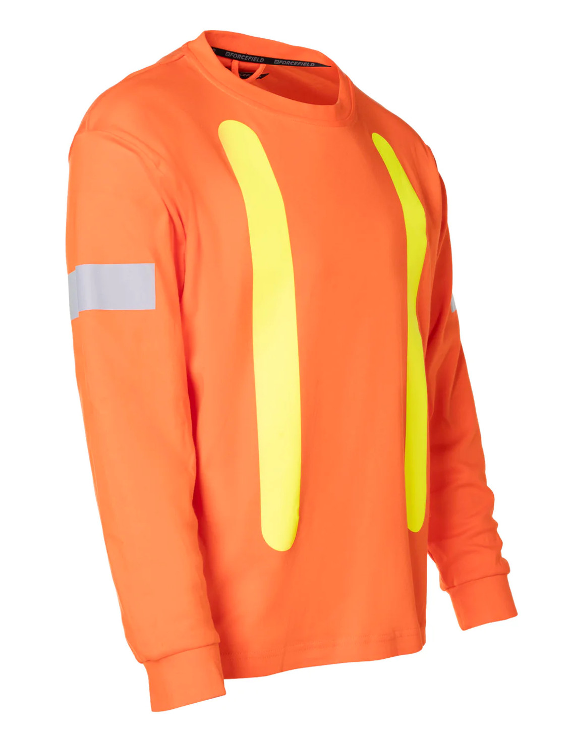 ForceField Safety Cotton Long Sleeve Tee With Reflective Arm Striping | SafetyApparel.ca