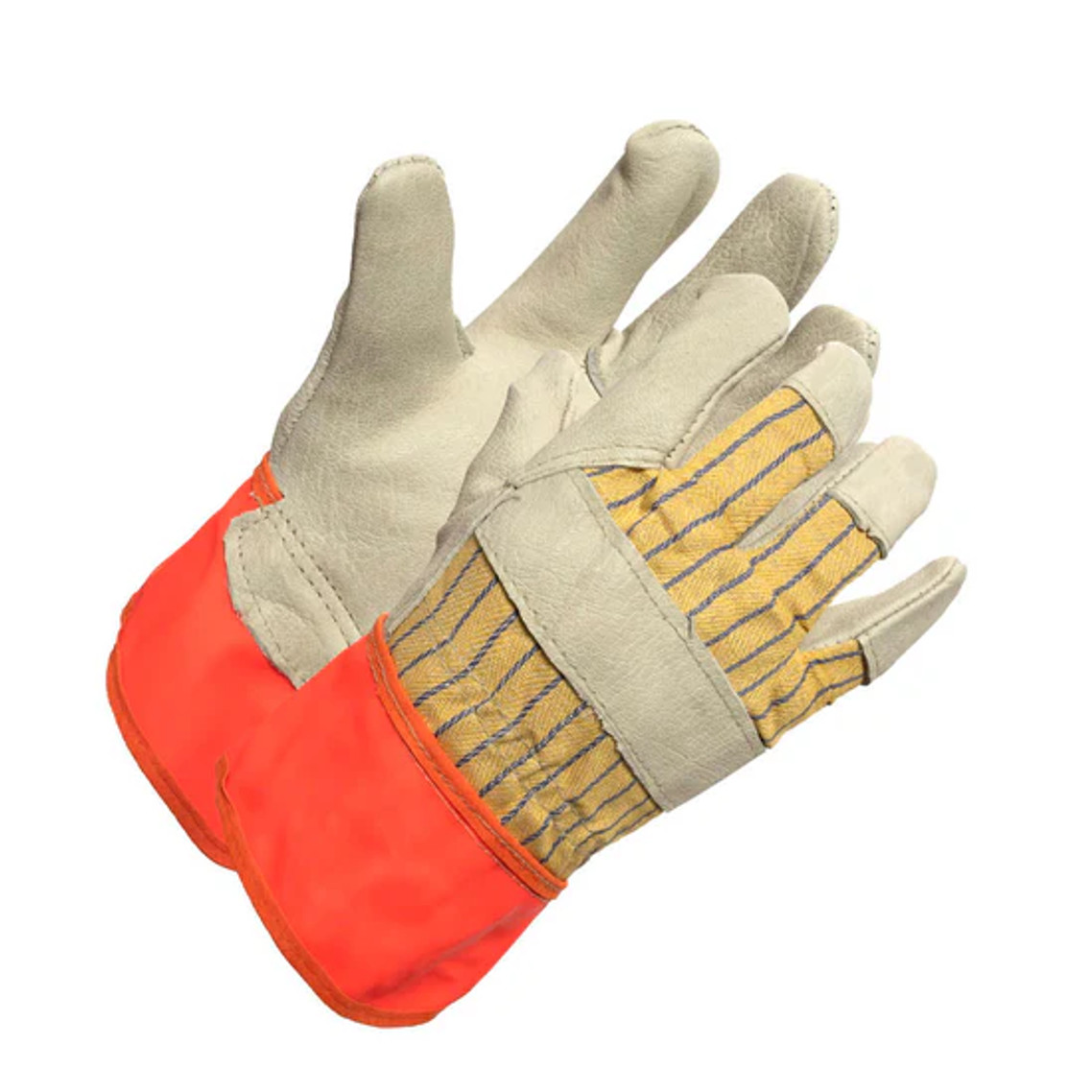 ForceField Women's Grain Cowhide Fluorescent Cuff Work Glove (12 Pairs/Box) | SafetyApparel.ca