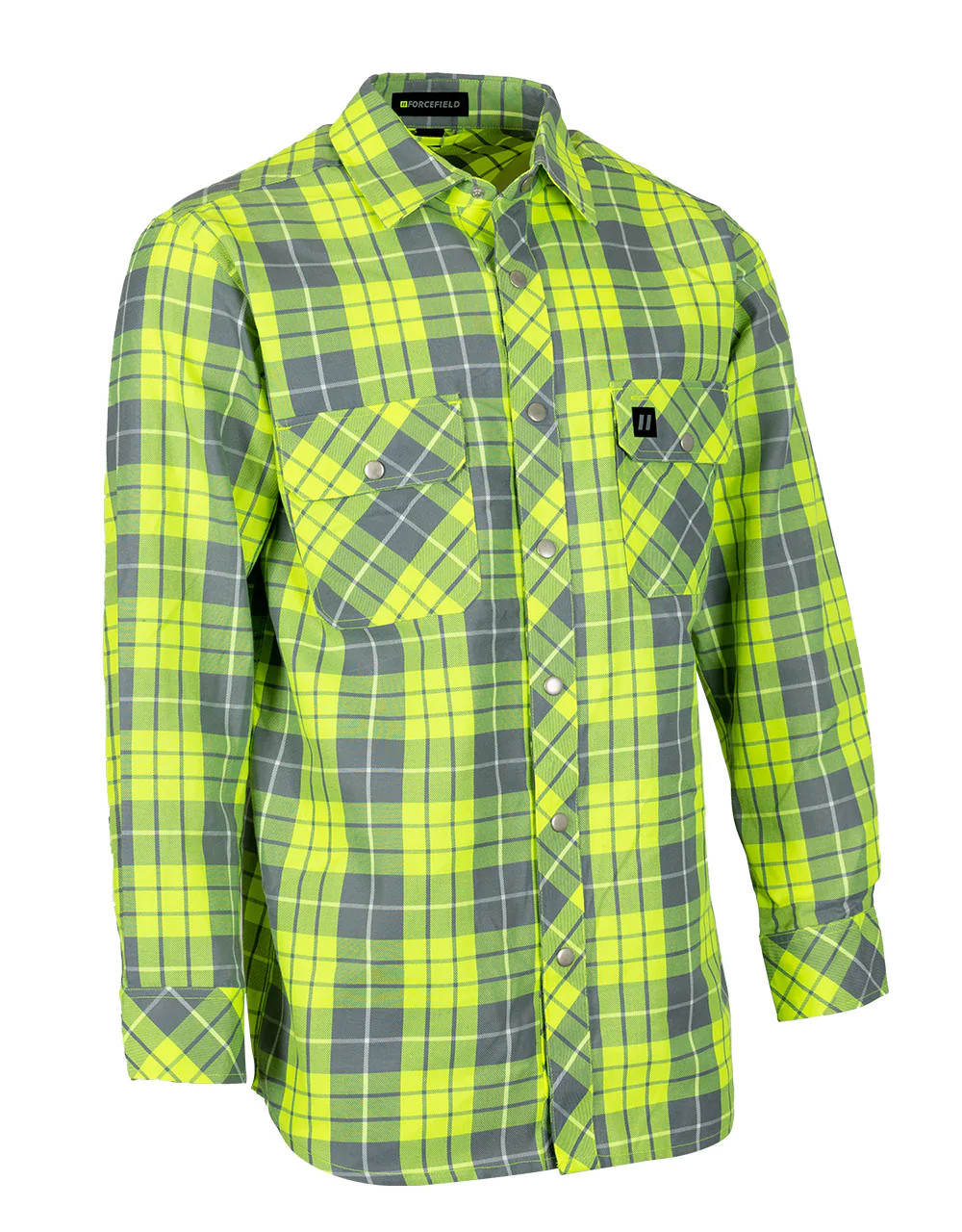 ForceField Hi Vis Plaid Unlined Flannel Shirt - SafetyApparel.ca