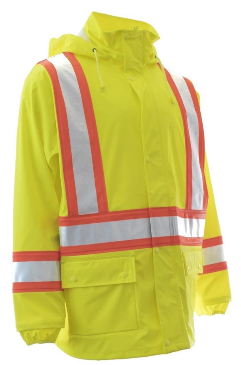 Forcefield High Visibility Fire Resistant Rain Jacket - SafetyApparel.ca