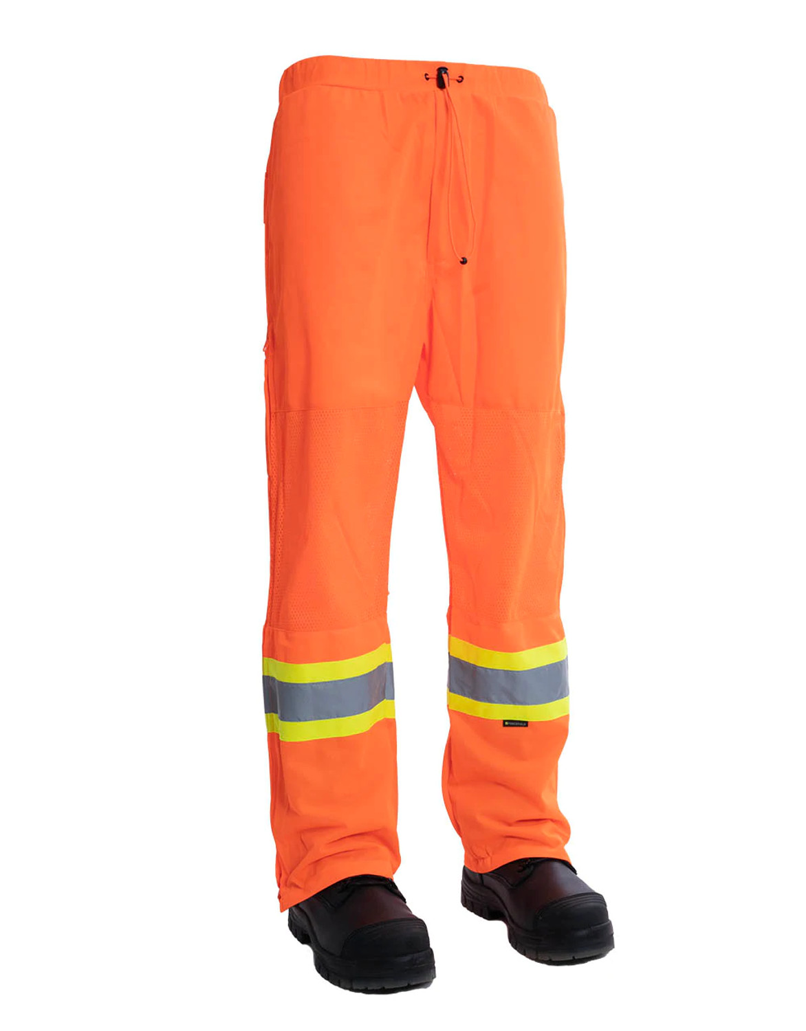 Forcefield Hi Vis Safety Tricot Traffic Pants with Vented Legs and Elastic  Waist