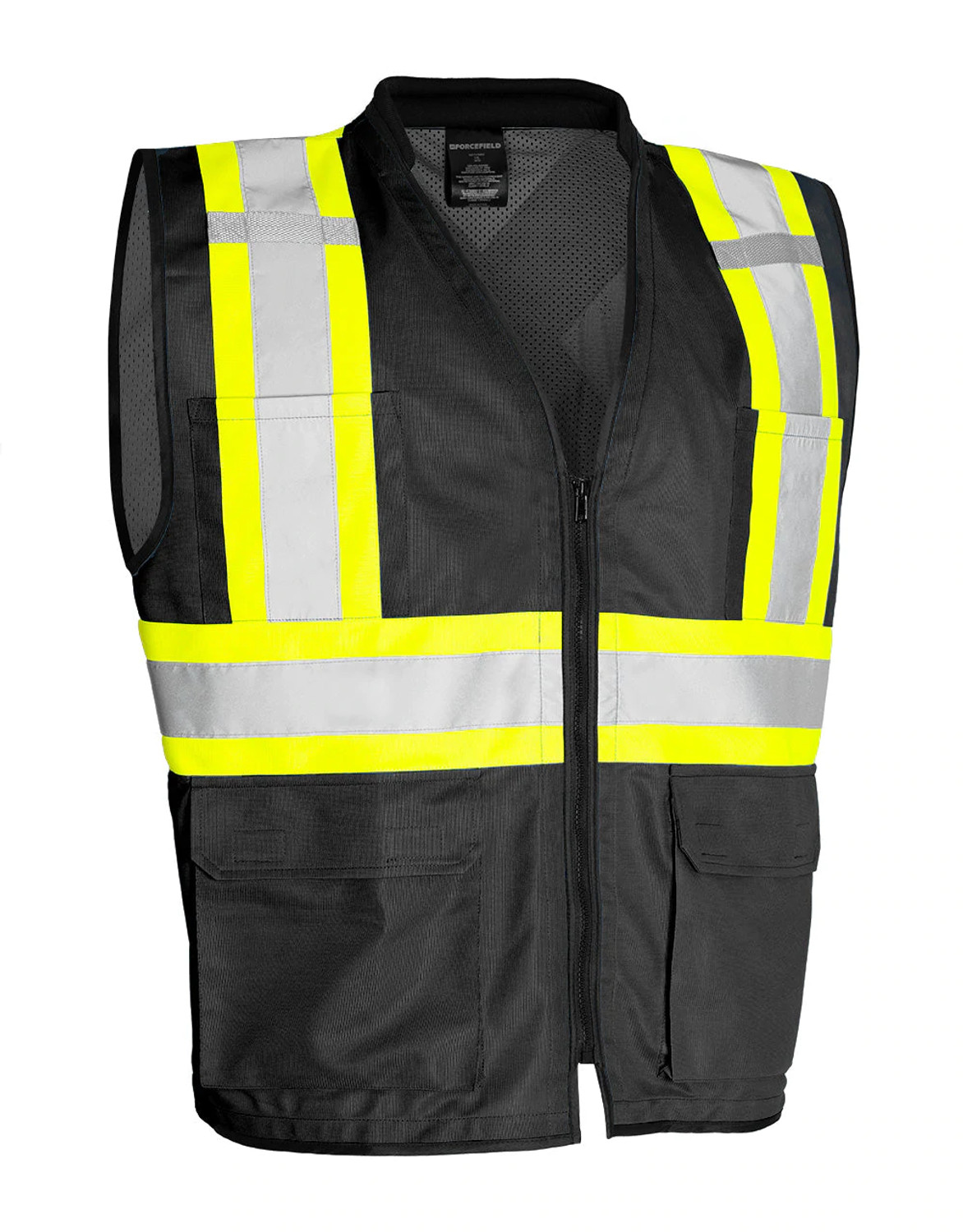 Forcefield Traffic Safety Vest with Zipper Front