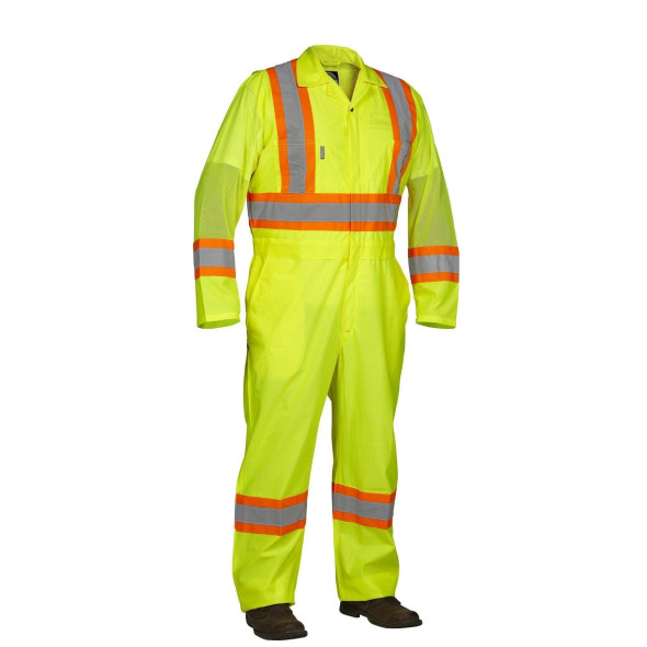 Hi Vis Safety Flagger's Coverall, Unlined | Safetyapparel.ca