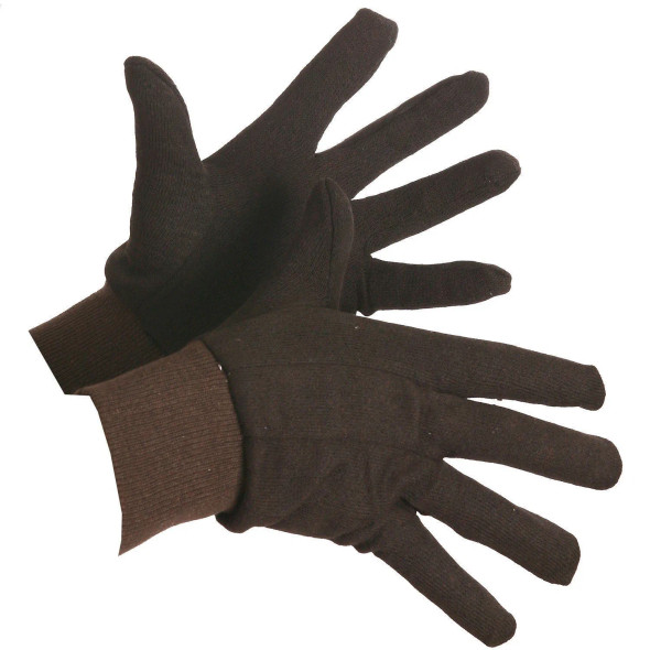 ForceField Brown Jersey Cotton Knitwrist Work Gloves (12 Pairs/Box) | SafetyApparel.ca