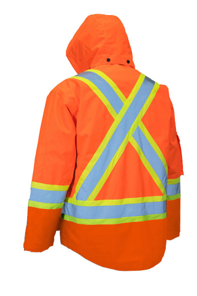 Forcefield Orange 4-in-1 Hi Vis Safety Parka | Safetyapparel.ca