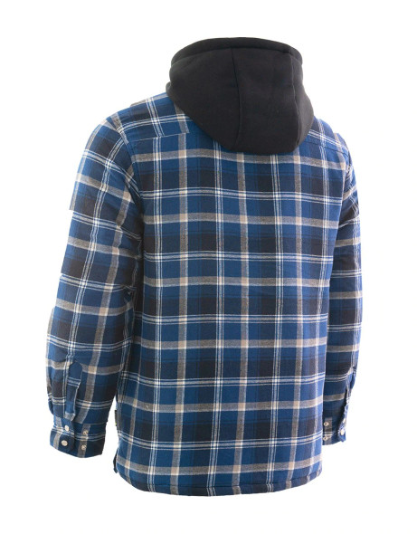 Forcefield Grey Plaid Hooded Quilted 