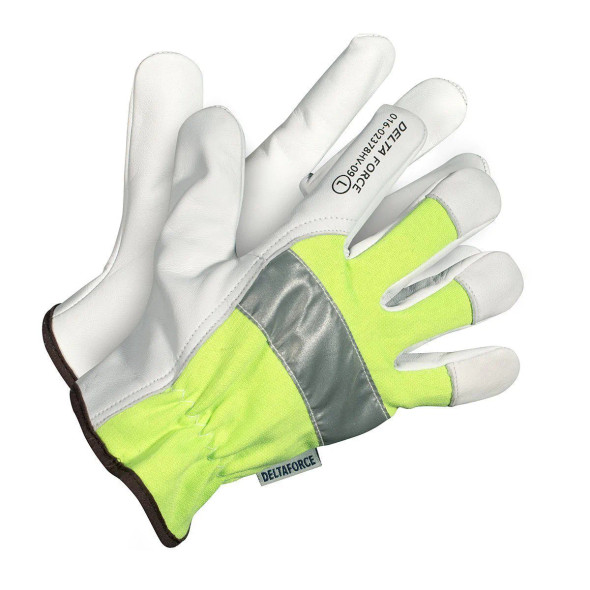 Delta Force Hi-Visibility Goatskin Grain Leather Driver's Gloves (12 Pairs/Box) | SafetyApparel.ca