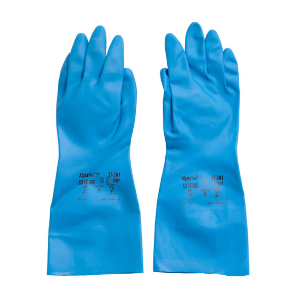 Forcefield AlphaTec® 37-501, Blue Nitrile, 16mil, Diamond Grip Gloves (12 Pairs/Box) | SafetyApparel.ca