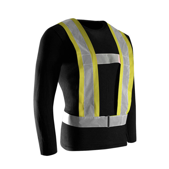 ForceField Lime CSA Tricot Traffic Sash with 4" Reflective Tape | SafetyApparel.ca