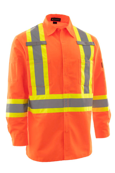 ForceField Hi Vis Ripstop Safety Work Shirt | Orange