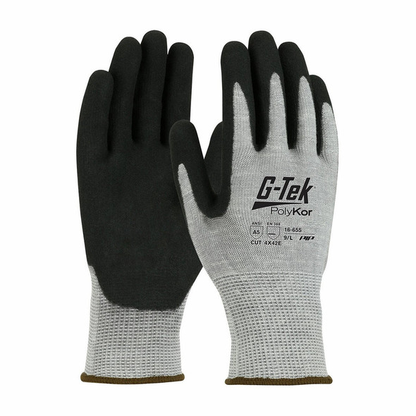 G-Tek PolyKor, S&P 15 Gauge Shell, Double Dip, Nitrile Micro Grip Gloves (12 Pairs/Box) | SafetyApparel.ca