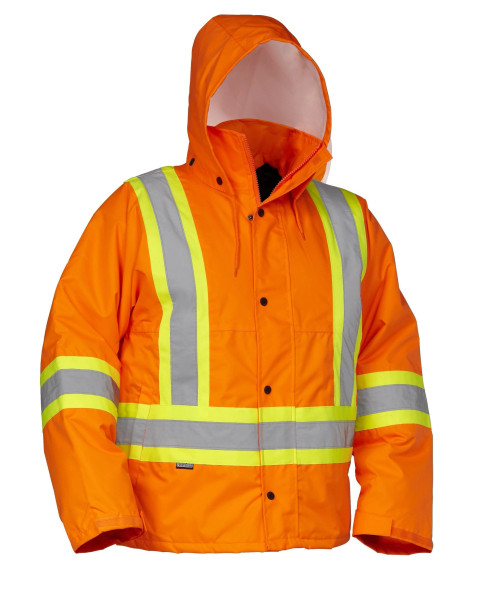 Canvas Jacket with Fooler Hoodie and Sherpa Lining – Forcefield Canada - Hi  Vis Workwear and Safety Gloves
