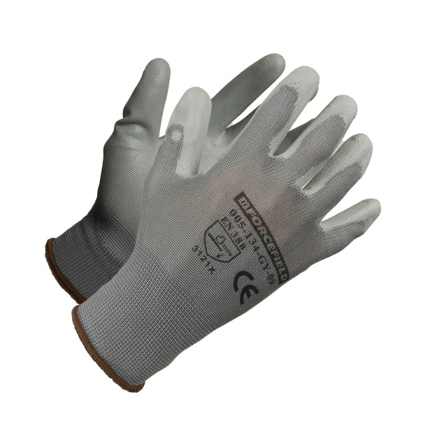 Forcefield Nylon Polyurethane Palm Coated Work Glove | Grey