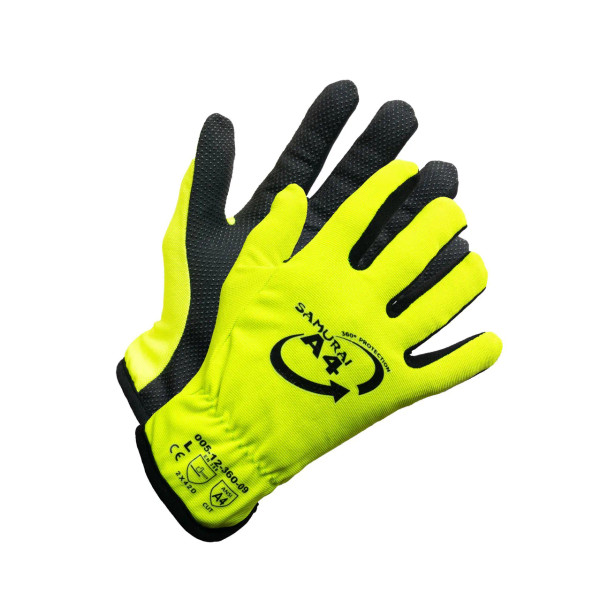 Samurai A4 Hi Vis Cut Resistant Work Glove (12 Pairs/Box) | SafetyApparel.ca