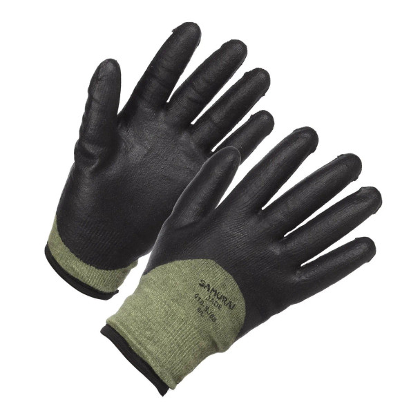 "Samurai Jade" Level 5 Cut Resistant, Insulated and 3/4 Nitrile Coated High Performance Work Glove (12 Pairs/Box) | SafetyApparel.ca