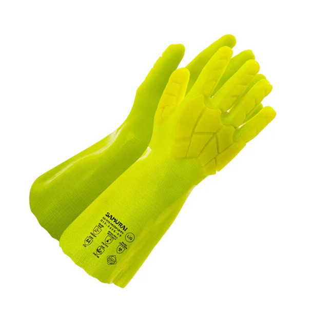 Samurai Hi-Vis Mudpuppy Gloves (12 Pairs/Box) | SafetyApparel.ca