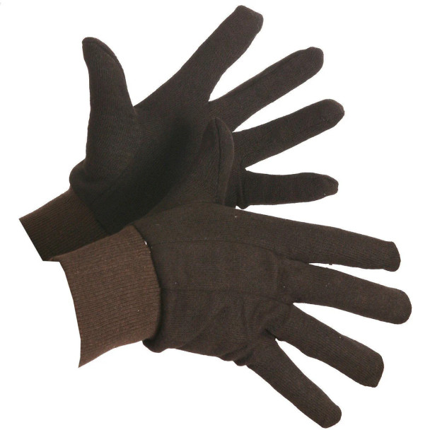 ForceField Brown Jersey Cotton, Slip-on, with Red Flannel Lining Gloves (12 Pairs/Box) | SafetyApparel.ca