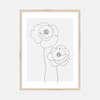 'Single Line Poppies' on Gray, Original Art Print from The Printed Home