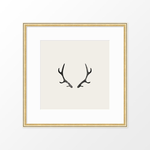 'Antlers' Block-printed Art Print from The Printed Home
