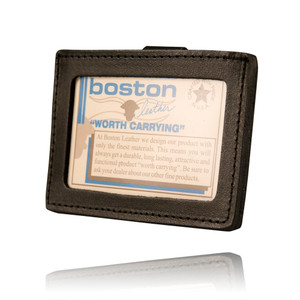 Boston Leather Horizontal ID Holder