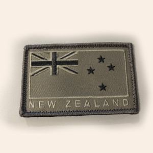 Embroidered New Zealand Flag Patch w/Velcro Backing Original