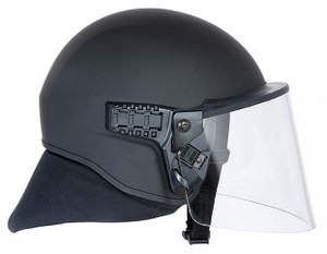 Busch AMR-1E Riot Helmet. Blunt Impact with Impact Visor and Neck Guard - 52-62cm universal fit - Black