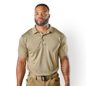 Tru-Spec Men's S/S Performance Polo, Silver Tan