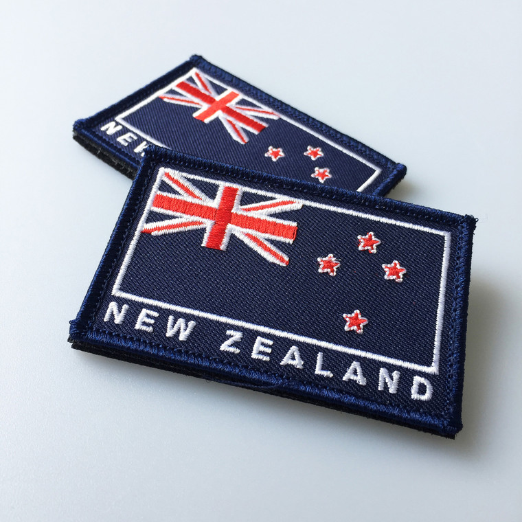 Embroidered New Zealand Flag Patch w/Velcro Backing Original